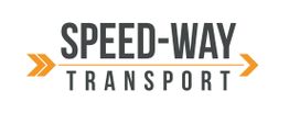 Logo mit Text "Speed-Way Transport" und zwei gelben Pfeilen nach rechts.