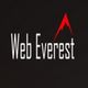 "Web Everest logo with mountain graphic on a black background."