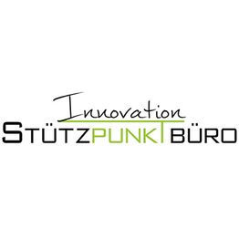 Textlogo mit "Innovation Stützpunktbüro" in schwarzer und grüner Schrift.