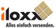 Das iloxx-Logo mit dem Slogan "Alles einfach versenden." und einem stilisierten Paket.