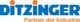 Logo mit blauem "DITZINGER" und orangefarbenem Text "Partner der Industrie".