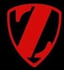 Rotes Schild mit schwarzem "Z"-Symbol auf schwarzem Hintergrund.