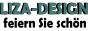 Textbild mit der Aufschrift: "LIZA-DESIGN feiern Sie schön".