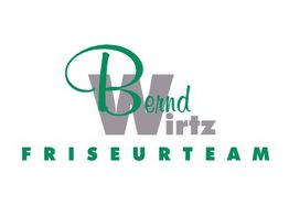 Logo des Friseurteams Bernd Wirtz in Grün und Grau.