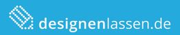 Logo von designenlassen.de mit blauem Hintergrund und weißem Text.