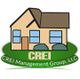 Illustration of a house with "CREI Management Group, LLC" text on a green oval background.