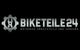 Logo von "Biketeile24" mit Zahnrad und Schriftzug "Motorrad Ersatzteile und Zubehör".