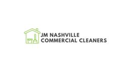 Logo with a green outlined house and text: JM Nashville Commercial Cleaners.