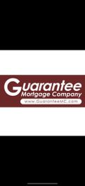 Logo for Guarantee Mortgage Company with website URL in white and maroon colors.