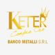 Logo dorato di "Keter Compro Oro" con una corona, su sfondo bianco. Testo: Banco Metalli S.R.L.