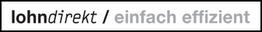 Logo mit dem Text: "lohndirekt / einfach effizient" in Schwarz und Grau.