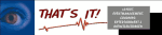 Auge, Text "THAT'S IT!", EKG-Linie, und graues Rechteck mit Schriftzug "LETHO, EYES WIDE SHUT"
