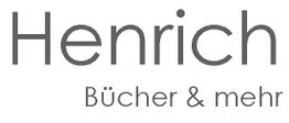 "Logo mit Text: 'Henrich Bücher & mehr' in grauer Schrift auf weißem Hintergrund."