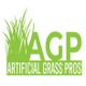 Logo with green grass and text "AGP Artificial Grass Pros."