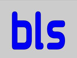 Blauer "bls"-Schriftzug auf grauem Hintergrund.