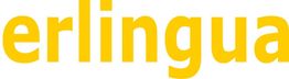 Gelber Schriftzug "erlingua" auf weißem Hintergrund.
