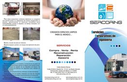 Folleto de Sercoring: servicios de ingeniería, compra, venta y reparación. Crear espacios limpios.