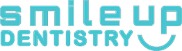 "Smile Up Dentistry logo with text and a purple smiling curve under 'Dentistry'."