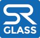 Blue logo with stylized white "SR" above the word "GLASS."