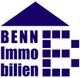 Logo von BENN Immobilien, blaues Haus und quadratische Muster.