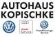Autohaus Kopischke-Logo mit VW- und Audi-Servicesymbolen.
