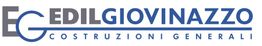 Logo di Edil Giovinazzo, specializzata in costruzioni generali, con testo blu e grigio.