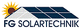 Logo mit Solarpanel und Sonne darüber. Text: "FG SOLARTECHNIK".