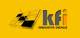 Logo der Firma kfi mit einem Solarpanel und dem Text "Innovative Energie" auf gelbem Hintergrund.