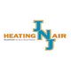 Logo with "JNJ Heating & Air" text and the phrase "Comfort is our business" beneath.