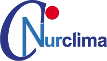 Logo de Nurclima con letra "N" azul y un punto rojo.