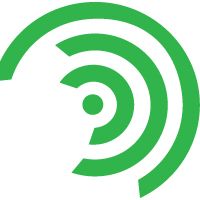 Grünes, stilisiertes Radar-Icon mit konzentrischen Kreisen und einem Punkt auf weißem Hintergrund.
