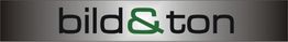 Logo mit dem Text „bild & ton“, wobei das „&“ in Grün hervorgehoben ist.