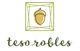 Logo with a geometric acorn above the words "teso robles" in cursive.