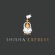 Logo mit einer Shisha, die wie eine Lokomotive aussieht, daneben der Text "Shisha Express".