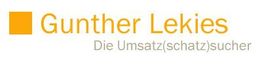 Gelbes Logo mit Text: "Gunther Lekies - Die Umsatz(schatz)sucher" und einem gelben Quadrat.