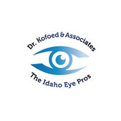 Blue eye logo with text "Dr. Kofoed & Associates, The Idaho Eye Pros".