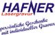 Logo von Hafner Lasergravur: "persönliche Geschenke mit individueller Gravur".