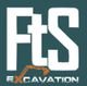 Logo with "FtS Excavation" and an orange excavator arm graphic.