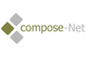 Logo mit einem grünen und grauen Quadrat links, Text "compose-Net" rechts in grün und grau.