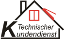 Logo mit Hausdach, Schornstein und Text "Technischer Kundendienst".