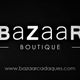Logo con texto: "Bazaar Boutique", fondo negro y enlace: bazaarcadaques.com.