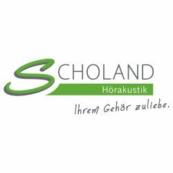 Logo von Scholand Hörakustik mit dem Slogan "Ihrem Gehör zuliebe".