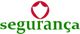 Texto "segurança" en verde con escudo rojo encima.