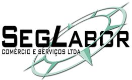 Logotipo da SegLabor Comércio e Serviços LTDA com design circular verde ao fundo.