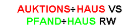 Text: "AUKTIONSHAUS VS PFANDHAUS RW" in Rot und Grün auf weißem Hintergrund.