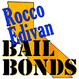 Text: "Rocco Edivan Bail Bonds" over a yellow California map.