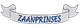 Een grijze banner met blauwe tekst: "Zaanprinses".
