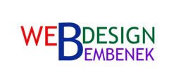 Logo mit Schriftzug "Webdesign Bembenek" in verschiedenen Farben auf weißem Hintergrund.