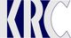 Blau-weißes abstraktes Logo mit Buchstaben "KRC" in einem geometrischen, modernen Stil.