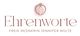 Logo mit dem Text "Ehrenworte" und "Freie Rednerin Jennifer Nolte", darüber ein kreisförmiges Symbol.